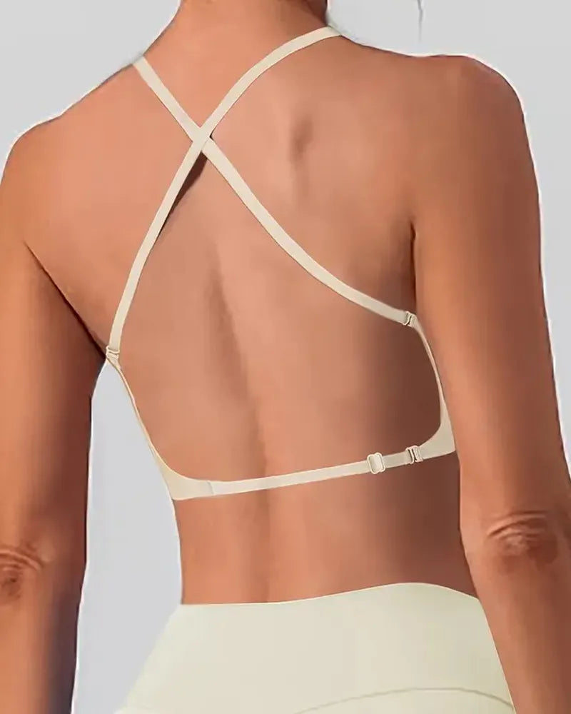 Curvalu Backless Push-Up Bra Deep U-Shaped Adhesive
