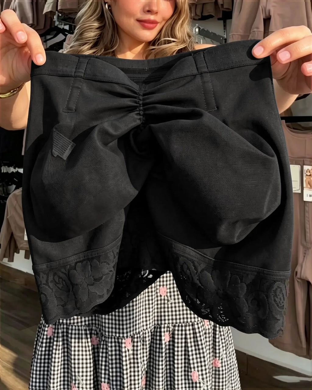 Curvalu Shorts Modeladores de Bumbum com Renda Cintura Alta