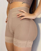 Curvalu Shorts Modeladores com Renda e Levantamento de Bumbum e Fecho Frontal