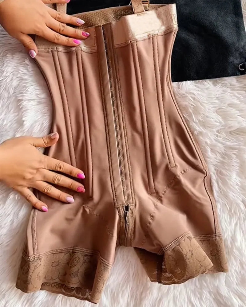 Modelador Corporal Curvalu com Zíper Controle de Barriga e Busto Aberto